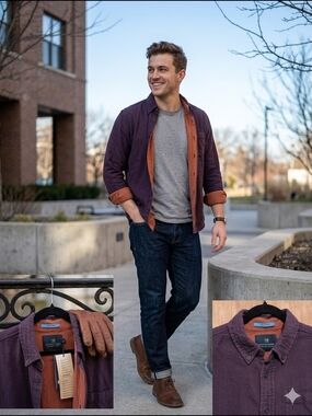 Scotch & Soda "Off Piste" Double-Faced Button-Down